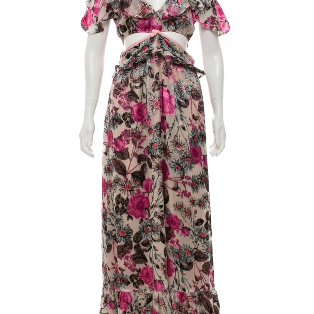 For Love And Lemons Pink and Light Blue Floral Dress